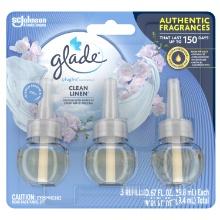 Glade PlugIns Scented Oil Refill  Wall Plug in, Clean Linen, 3 Ct - 0.67 Oz