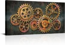 iHAPPYWALL Large Abstract Gear Wheel Canvas Wall Art, 24x48inch, Retail $85.00