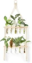 Mkono Wall Hanging Glass Planter with Macrame Hanger, 2 Tier, Retail $24.99
