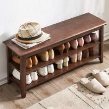 XKZG Storage Bench, Wooden Shoe Bench, Solid Wood Entryway Bench, (Brown,39.4"), Retail $130.00