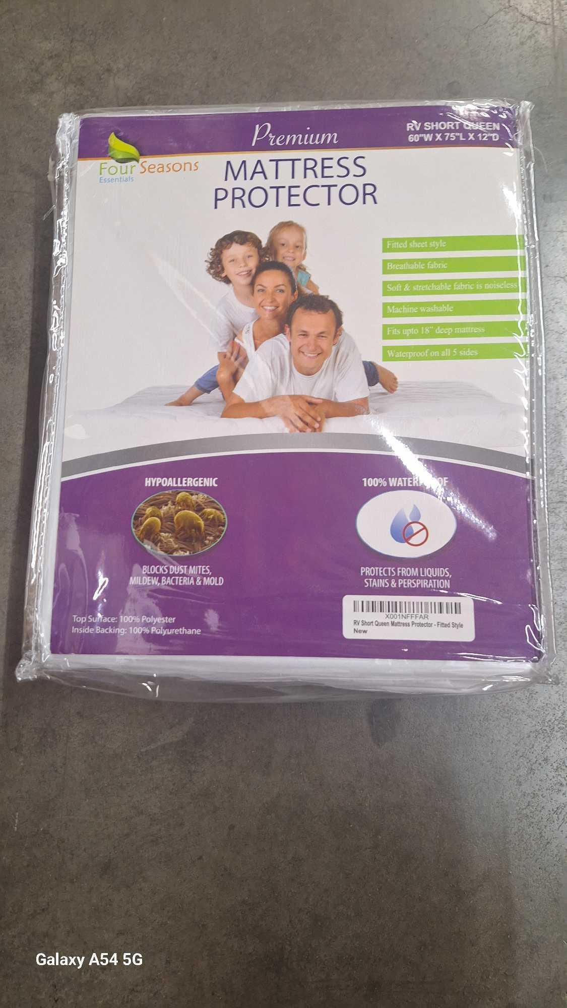 RV Short Queen Mattress Protector 60" W x 75?L - Low Profile Fits 5" to 8" Thick , $52.00 MSRP