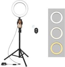 QIAYA Selfie Ring Light with Tripod Stand and Phone Holder LED Circle Light, $32.99 MSRP