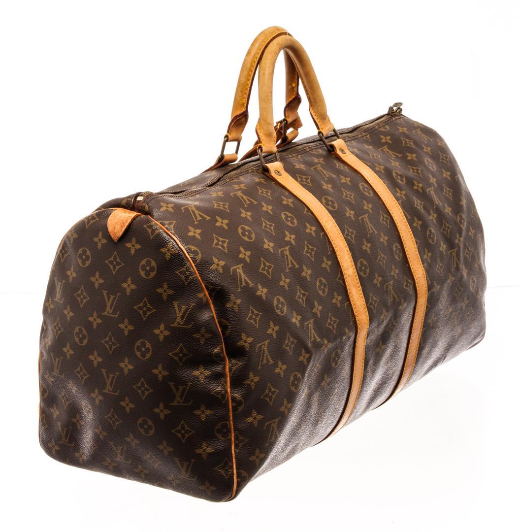 Louis Vuitton Brown Monogram Canvas Keepall 55 Travel Bag