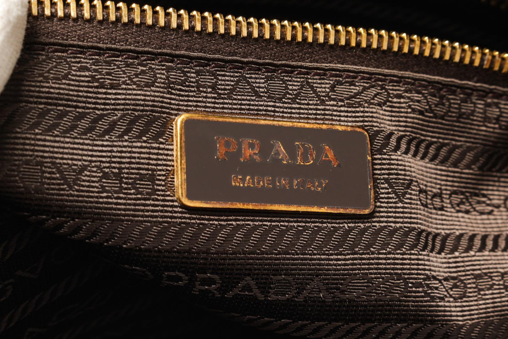 Prada Gold Saffiano Lux Leather Bauletto Satchel Bag