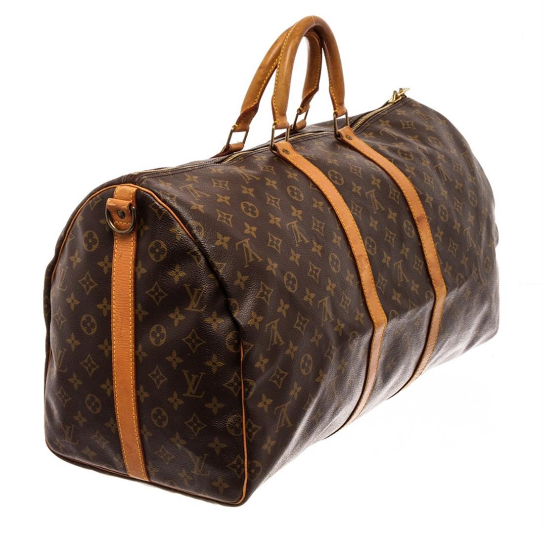 Louis Vuitton Brown Monogram Keepall 55 Bandouliï¿½re Travel Bag