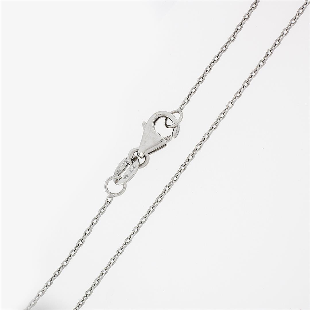 14K White Gold 3.54 ctw Multi-Color Sapphire & Diamond Dangle Pendant Necklace