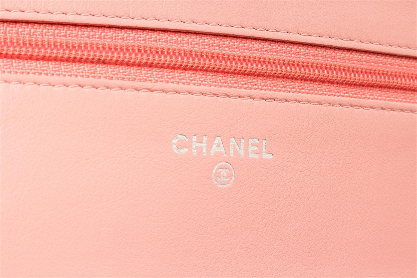 Chanel Pink Patent Leather Wallet on Chain Crossbody Bag