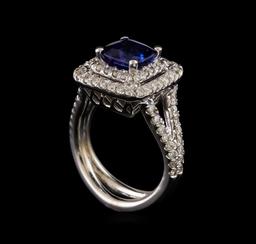 14KT White Gold 2.72 ctw Sapphire and Diamond Ring