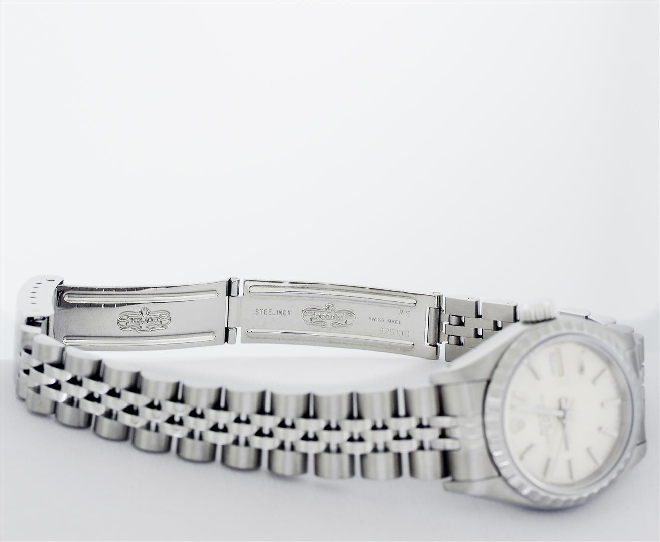 Rolex Ladies Stainless Steel Silver Index 26MM Quickset Datejust Wristwatch