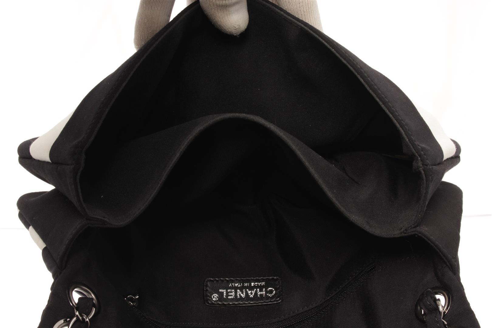Chanel Black White Canvas 2.55 Reissue Flap Shoulder Bag