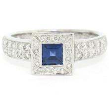 New Platinum Sapphire and Diamond Engagement Ring