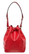 Louis Vuitton Red Epi Leather Noe Shoulder Bag