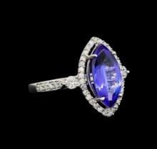 14KT White Gold 2.61 ctw Tanzanite and Diamond Ring