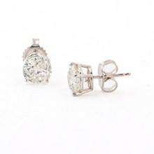 3.00 ctw F to G COLOR I1 CLARITY Diamond 18K White Gold Stud Earrings