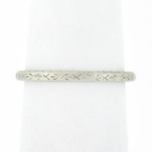 Antique Art Deco Tiffany & Co. Platinum Engraved Work Eternity Wedding Band Ring