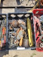 Crate Of Tools, Wrenches,sockets, Tickle, Oil Can