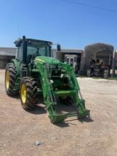 2017 JD 6120 E MFWD...with H260 Loader and...2 sets remotes - reverser. 4WD 1569 HRS Local ranch tra