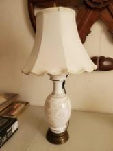 WHITE GLASS HAND FINISHED LAMP
