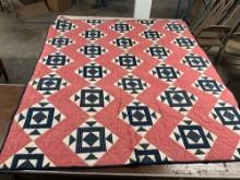 Vintage red, white and blue quilt