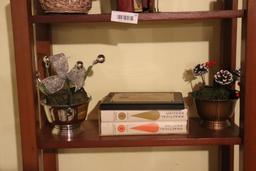 Wooden Shelf & Contents