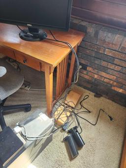 Computer Desk, Computer, & Lamp