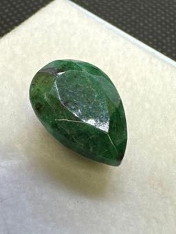 Pear Cut Green Emerald Gemstone 7.10ct