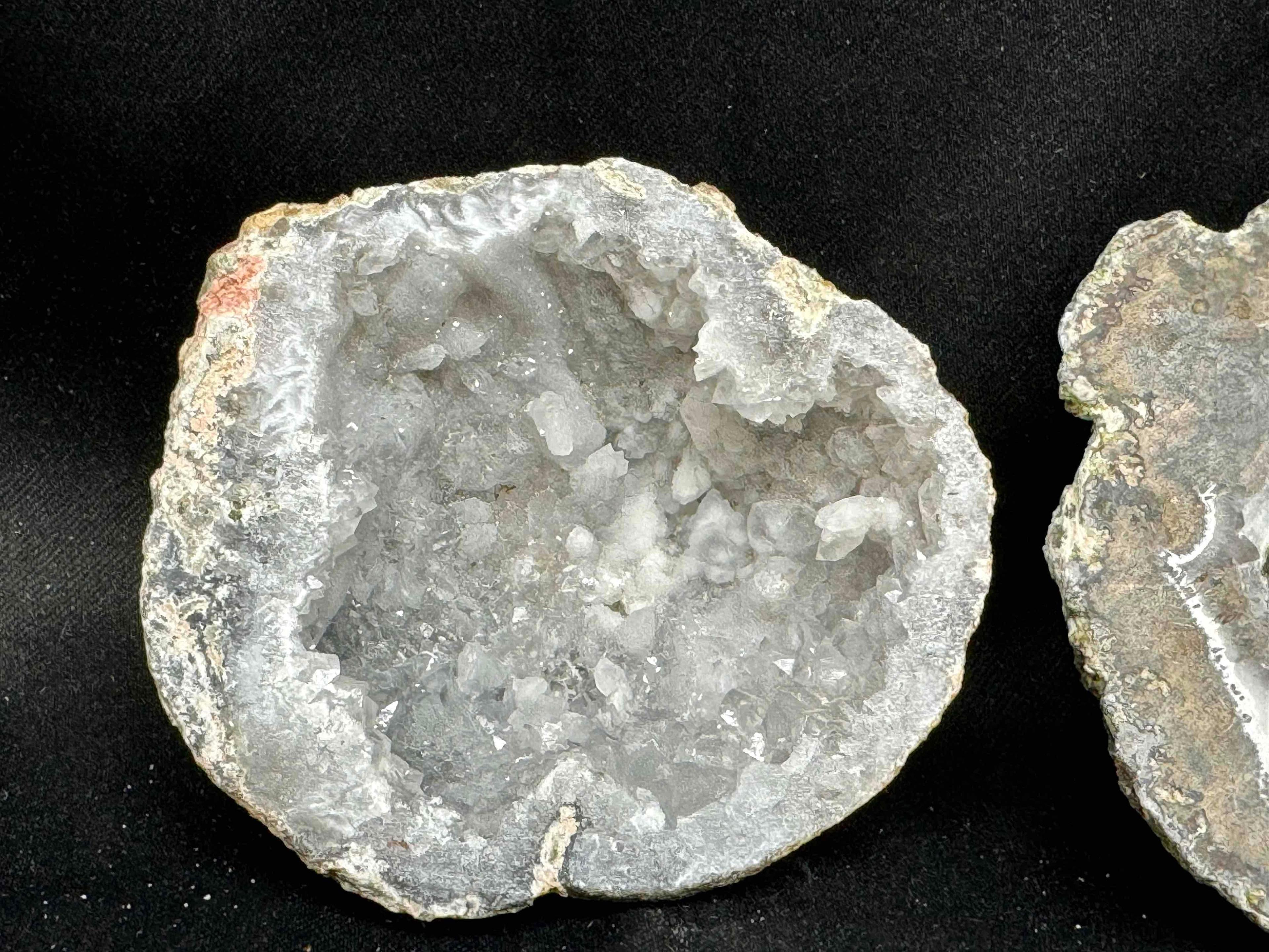 4 Geode Halves Mineral Specimens 3.4lbs