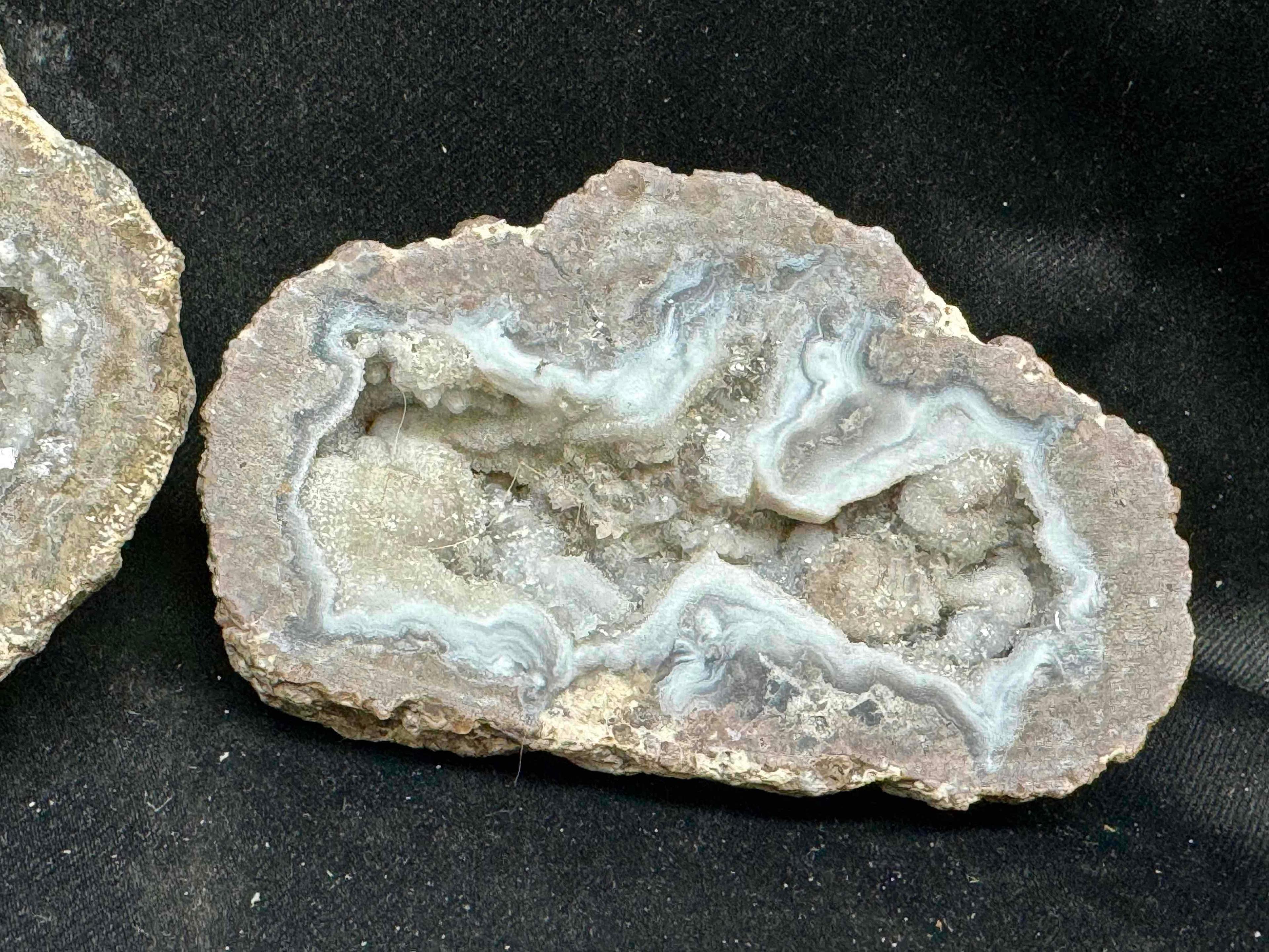 4 Geode Halves Mineral Specimens 3.4lbs