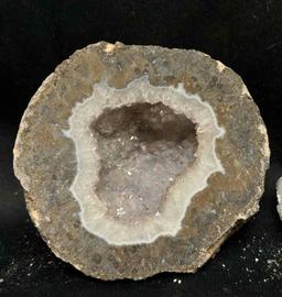 4 Geode Halves Mineral Specimens 1.15lbs