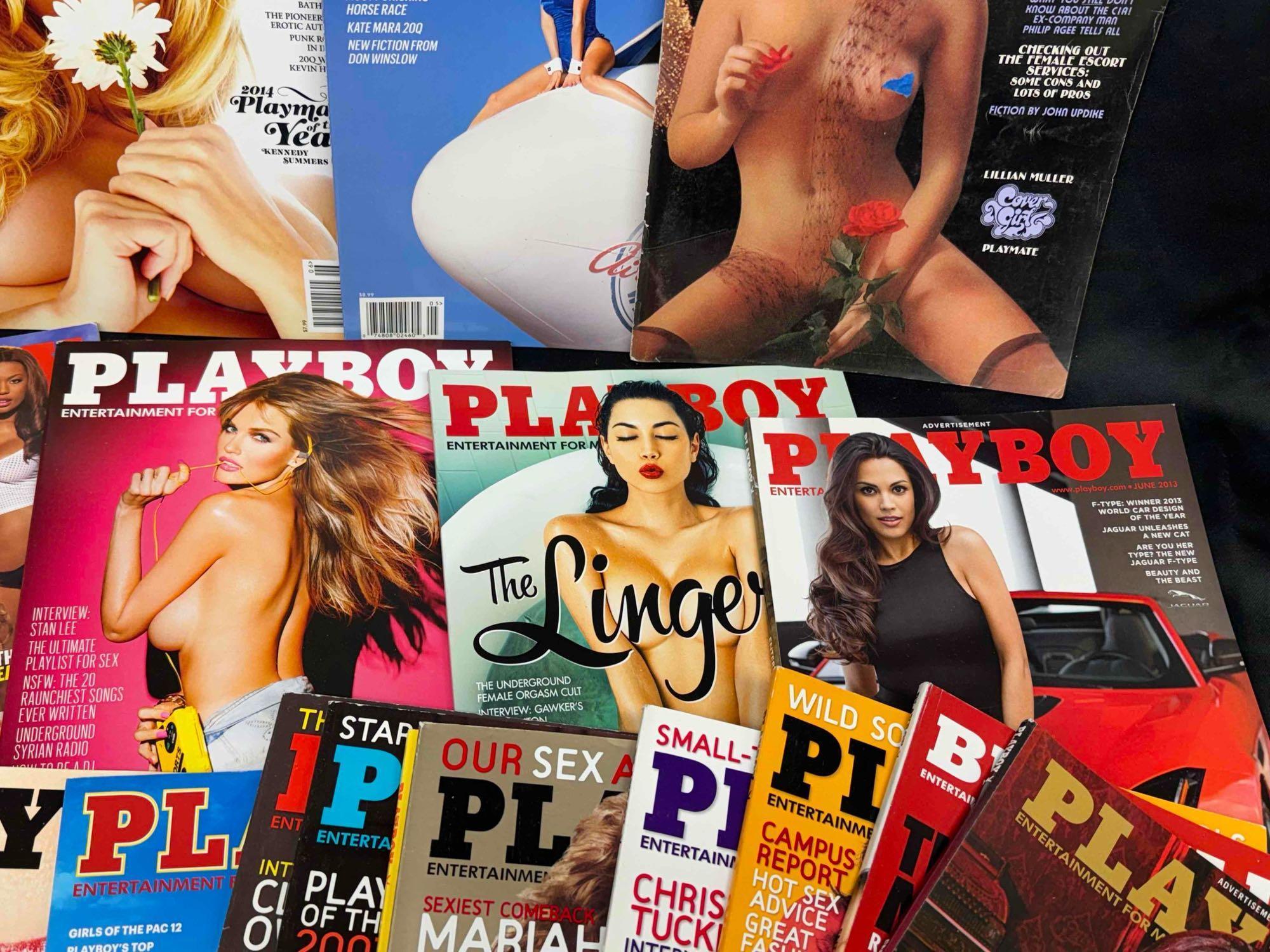 Approximately 20 Playboy Magazines Various Years 1970s-2000s