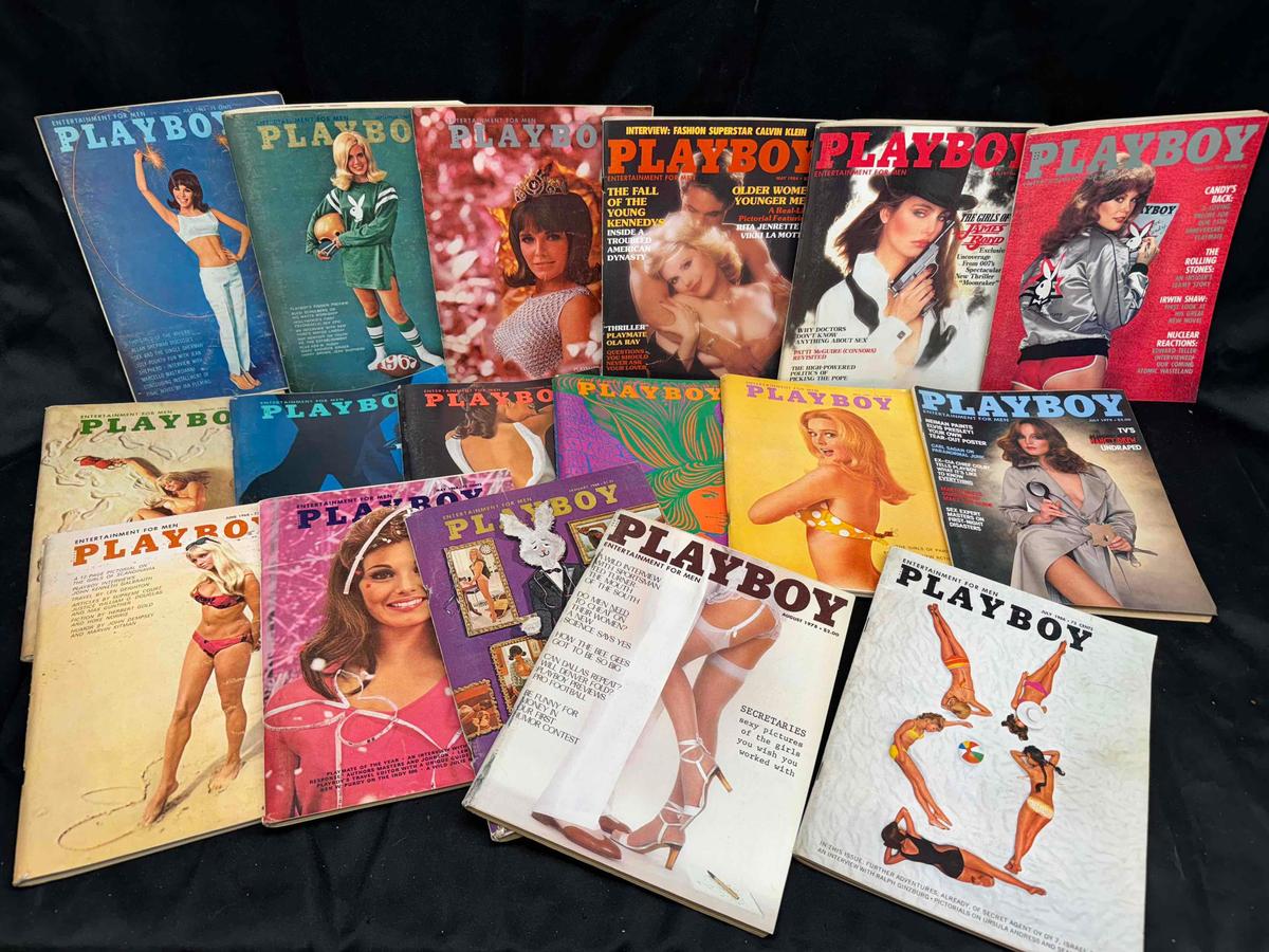 17 1960s-1980s Vintage Playboy Magazines Centerfolds