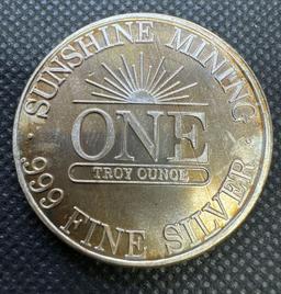 Sunshine Minting 1 Troy Oz .999 Fine Silver Eagle Bullion Coin