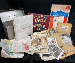 Large Lot of Ephemera Old Photographs, Newspapers, Maps, more