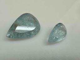 Pair of Pear Cut Aquamarine Gemstones 13.1ct total