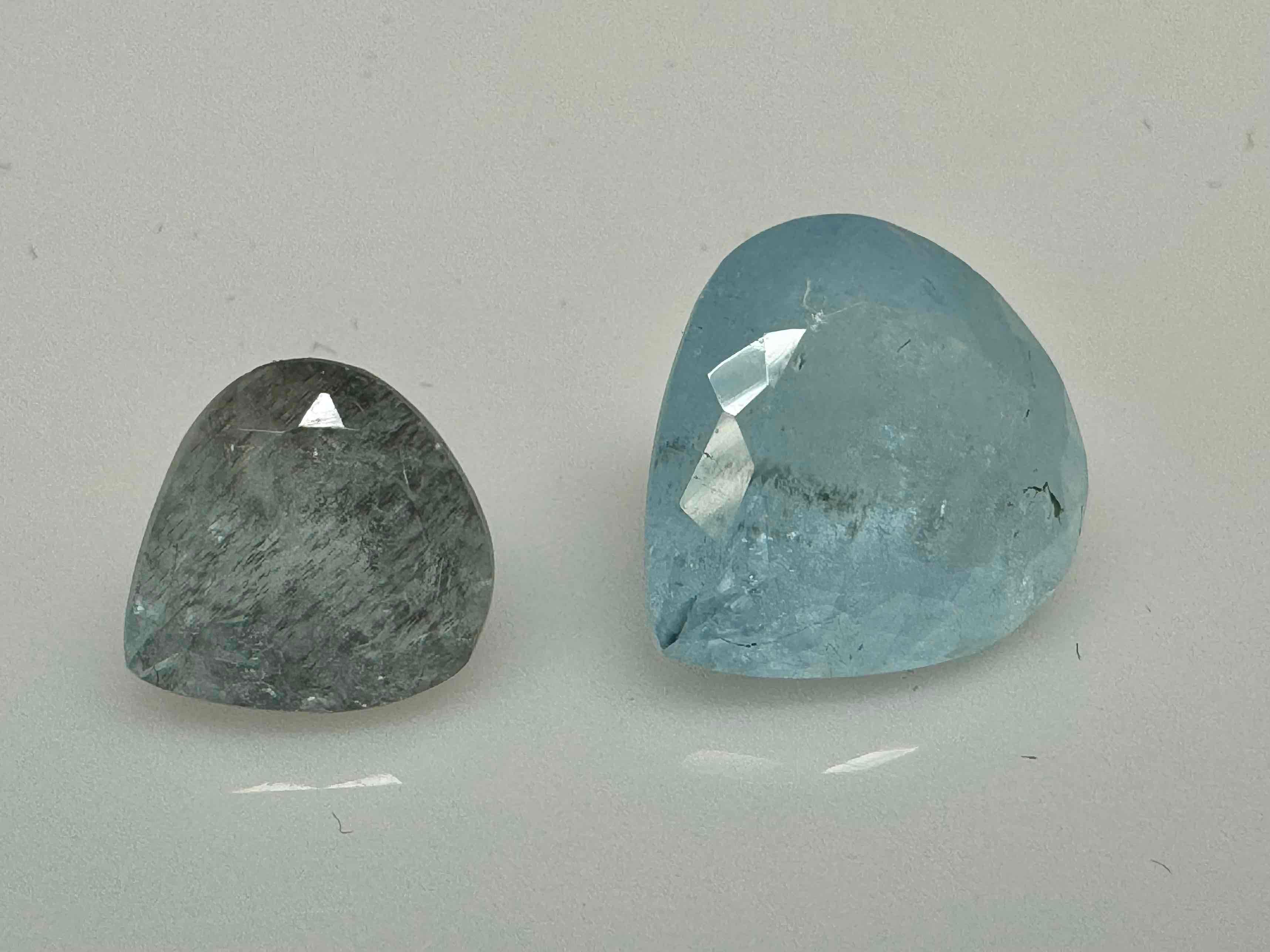 Pair of Oval Cut Aquamarine Gems 11.6ct Total