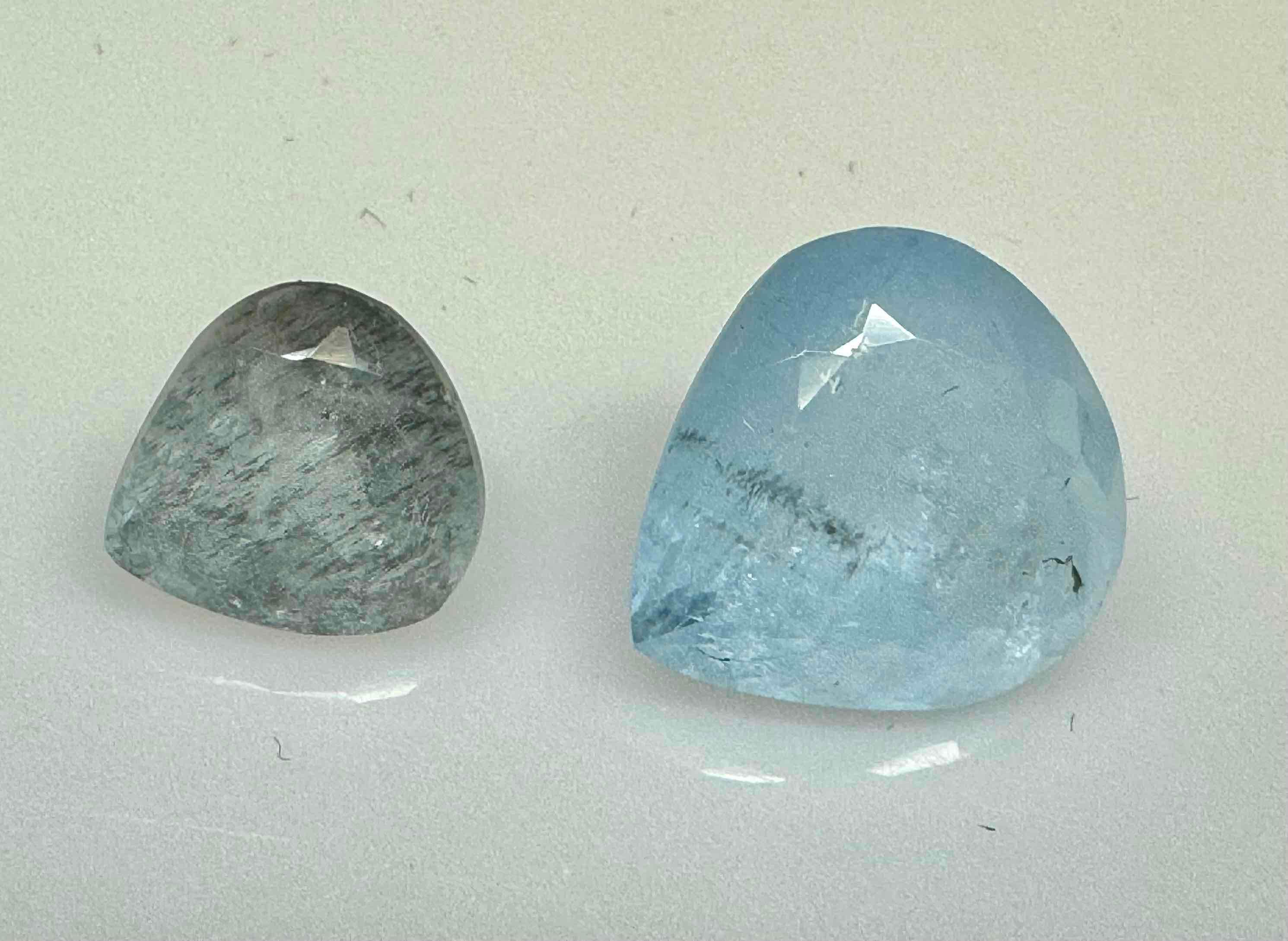 Pair of Oval Cut Aquamarine Gems 11.6ct Total