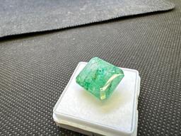 Square Cut Green Emerald Gemstone 14.05Ct