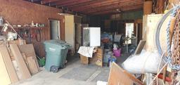 Left side Barn contents building supplies tools hardware landscaping tools @ farm