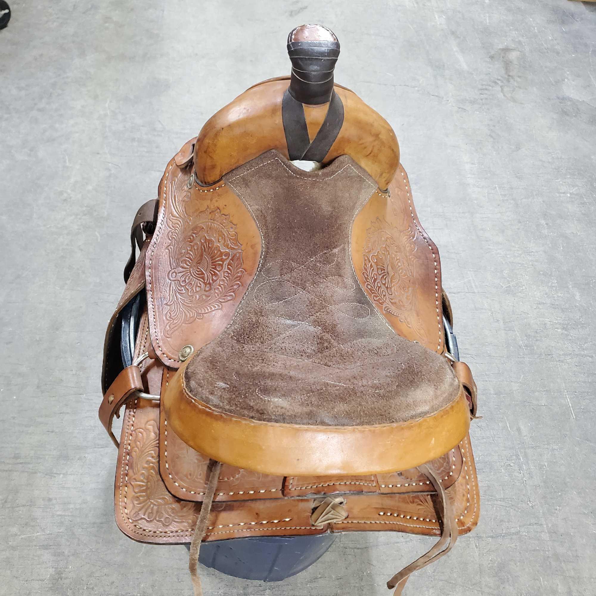 16in 900 western horse saddle brown leather