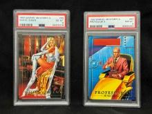 1992 SkyBox Marvel Masterpieces Professor X and White Queen PSA 8, 6
