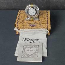 Vintage Brighton Two Tone Gold/Silver Desk Clock In Original Box