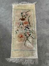 Vintage Handwoven Chinese Bird Rug