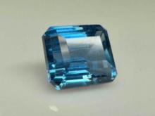 8.9ct Sparkling Blue Topaz Radiant cut Gemstone!