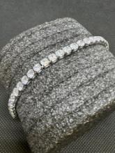 Beautiful Silver And Moissanite Diamond Tennis bracelet 7.04 Grams