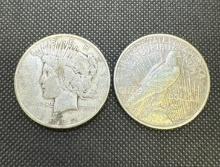 2x 1922-D Silver Peace Dollar 90% Silver Coins