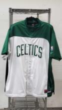 NBA Boston Celtics White and Green Nike Team Snap Front Jersey Jacket Size XL