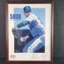 Framed 1989 NOS Original Poster/Print Nolan Ryan 5000 Strikeouts Baseball MLB Texas Rangers signed