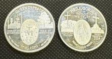 2x Queen Of Peace 1/2 Oz 999 Fine Silver Bullion Coins
