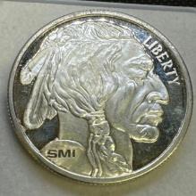 SMI 1 Troy Oz .999 Fine Silver Indian Head Buffalo Bullion Coin
