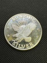 1991 Sunshine Mining 1 Troy Oz 999 Fine Silver Bullion Coin